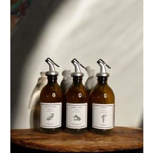 Home Amber Cam Zeytinyağı Limon Suyu Sirke Şişesi Yağdanlık 3lü Set 300ML