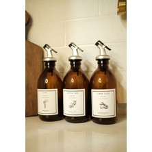 Home Amber Cam Zeytinyağı Limon Suyu Sirke Şişesi Yağdanlık 3lü Set 300ML