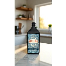 Home Amber 500 ml Cam Yassı Zeytinyağı Yağdanlık Şişesi Vintage Ayçiçek Yağlık