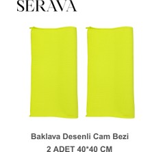 2'li Baklava Desenli Mikrofiber Cam Bezi - Iz Bırakmayan Temizlik Bezi (40X40)
