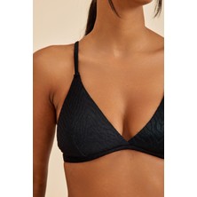 Bali Siyah Dolgusuz Pedli Üçgen Yandan Bağlamalı Bikini Takım