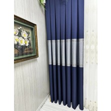 Nivemeshome Manavgat Lacivert FT632113 V-507 1/3 Sık Pileli Fon Perde Apm