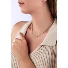 Altın Renkli Baget Taşlı Suyolu Kolye