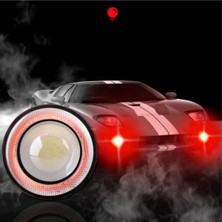 Kırmızı Angel LED Sis Lamba Far Seti Yuvarlak 89 mm Mercekli