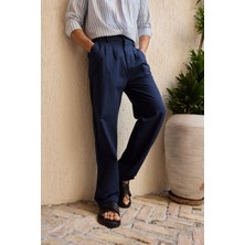 Boso Erkek Çift Pileli Keten Baggy Pantolon