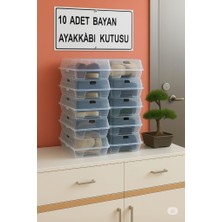 Şeffaf Bayan Ayakkabı Kutusu 10 lu Paket