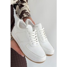 Ceyyan Beyaz Cilt Bağcıklı Spor Ayakkabı - 36