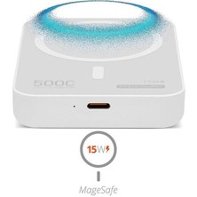 5.000MAH PD15W Magsafe Kablosuz Wireless Taşınabilir Şarj Cihazı Beyaz Powerbank Txm5