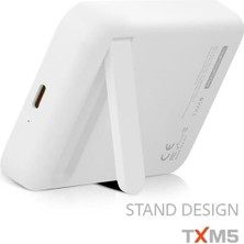 5.000MAH PD15W Magsafe Kablosuz Wireless Taşınabilir Şarj Cihazı Beyaz Powerbank Txm5