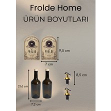 Home Ahşap Stantlı 2'li Amber Gold Tıpalı 500 ml Cam Ayçiçek Yağı Zeytinyağı Şişesi Yağdanlık