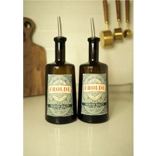 Home 2'li Amber 500 ml Cam Ayçiçek Yağı Zeytinyağı Şişesi Yağdanlık