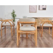 Vowturkey Coco Iskandinav Tasarım Camlı Ahşap Masa Sandalye takımı(105 Cm-4 Sandalyeli)