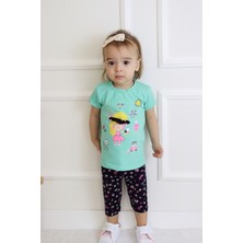 Harika Kids Kız Bebek Kaprili Kısa Kollu Basic Alt-Üst Takım 6-24 Ay