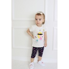 Harika Kids Kız Bebek Kaprili Kısa Kollu Basic Alt-Üst Takım 6-24 Ay