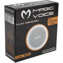MV-11087 16 cm 10 Watt Hat Trafolu Sıva Altı Beyaz Alçıpan Hoparlör