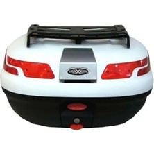 Motosiklet Arka Çanta 45 Litre Sırt Dayama ve Üst Tabla Full Set Beyaz