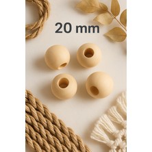 Taha Hamak 50 Adet 20 mm Ham Ahşap Boncuk