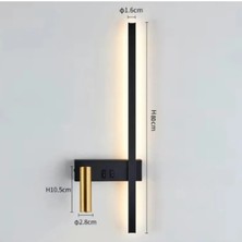 Dekoratif Gold Kaplamalı Samsung Ledli Duvar Aplik Tekli Günışığı Otel Salon Yatak Odası