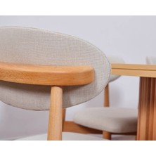 Vowturkey Bohem Sandalye Gürgen Çıtalı Iskandinav Masa 105 cm 4sandalye