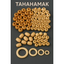 Taha Hamak Tahahamak 5cm 5 Adet Ahşap Halka Diş Kaşıyıcı Makrome Halka Amigurum