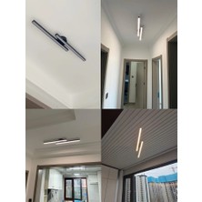 Mikro Aydınlatma Modern Tavan Koridor Aydınlatması Çubuk LED Siyah Günışığı Lineer Avize Armatür Ikili