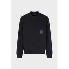 Emporio Armani Streç Pamuklu Regular Fit Tek Cepli Bisiklet Yaka Sweat Erkek SWEAT EM002925 AF10013 UB118