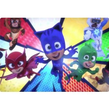 Deniz Parti Pjmask Dikdörtgen Pasta Yenilebilir Resim Baskı 28x19 cm