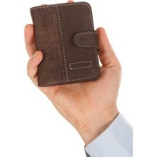Kot Kumaş Bozuk ve Kağıt Para Kartlık ve Cüzdan NEWPOLO134 - Kahverengi