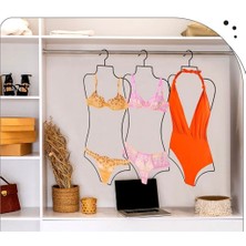 Metal Vücut Formlu Bikini Mayo Askısı Siyah Kaplama(1 Adet)