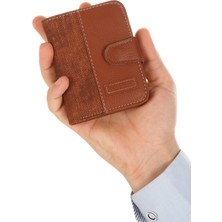 Kot Kumaş Bozuk ve Kağıt Para Kartlık ve Cüzdan NEWPOLO134 - Taba