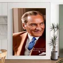 Gülen Atatürk Canvas Tablo Kanvas Duvar Dekarasyon Duvar Süsü Ölçü Seçmeyi Unutmayınız :)
