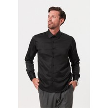 Erkek Slim Fit 4 Mevsim Kolay Ütülenir Basic Düz Gömlek