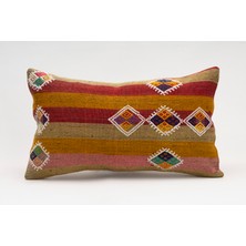 Kilim Wholesale El Yapımı Kilimden Yapılmış Vintage Kırlent Kılıfı, Yün, 30X50 cm