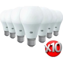 Günsan 10'lu LED Ampul 9W Beyaz Işık E27 (6500K 220-240V)