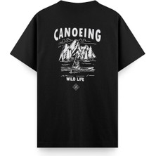 Canoening Sırt Baskılı Bisiklet Yaka Unisex Tshirt