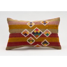 Kilim Wholesale El Yapımı Kilimden Yapılmış Vintage Kırlent Kılıfı, Yün, 30X50 cm