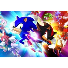 Deniz Parti Sonic Dikdörtgen Pasta Yenilebilir Resim Baskı 28x19 cm