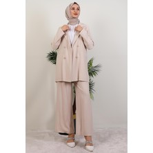 Giza Store Elvin Pantolonlu Takım Bej