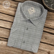Linen Keten Klasik %100 Cotton Kısa Kollu Terletmeyen Iki Cepli Kapaklı Beyaz Gömlek (Regular Kalıp)