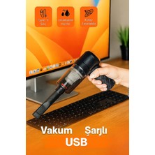 Araç Içi Mini Şarjlı Süpürge | Kablosuz – Güçlü Emiş – USB Şarjlı