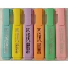 6 Lı Fosforlu Kalem Seti Pastel Renkler AD90334