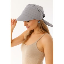 SF Collection Kadın Yazlık %100 Pamuk Yazlık Şapka Safari Bağlamalı Siperli Bandana Vizör