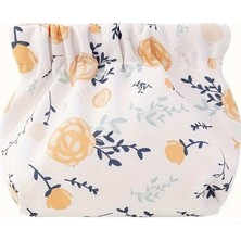 Sarı Papatya Çiçek Desenli Makyaj Ped Kozmetik Çantası Düzenleyici Organizatör Manyetik Kapama