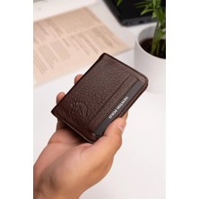 Erkek Hakiki Deri Cüzdan ve Kartlık – NEWPOLO348  - Kahverengi