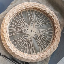 27 cm Çapında Rattan Çember Kalıp (36 Çubuk)–  Bambu Sepet Örme Sabitleyici Tepsi Kalıbı -Kağıt Çubuklara Uygun Değil