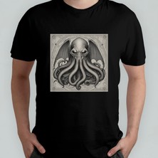 Pixxa Call Of Cthulhu Lovecraft Unisex %100 Pamuklu Bisiklet Yaka T-Shirt Model 4