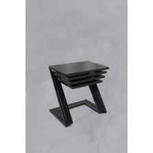 Siyah Cam  -  Z  4 Lü Zigon Sehpazigon