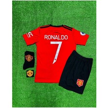 M.united Cristiano Ronaldo 2022/23 Sezonu Çocuk Forması 4'lü Set (Armalı)