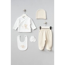 Bebitof My Baby Kumsal % 100 Coton 10 Lu Hastane Çıkışı Yeni Sevimli Kaplan Desenli Ekru 10095