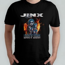 Pixxa Jinx Arcane Lol Unisex %100 Pamuklu Bisiklet Yaka T-Shirt Model 2